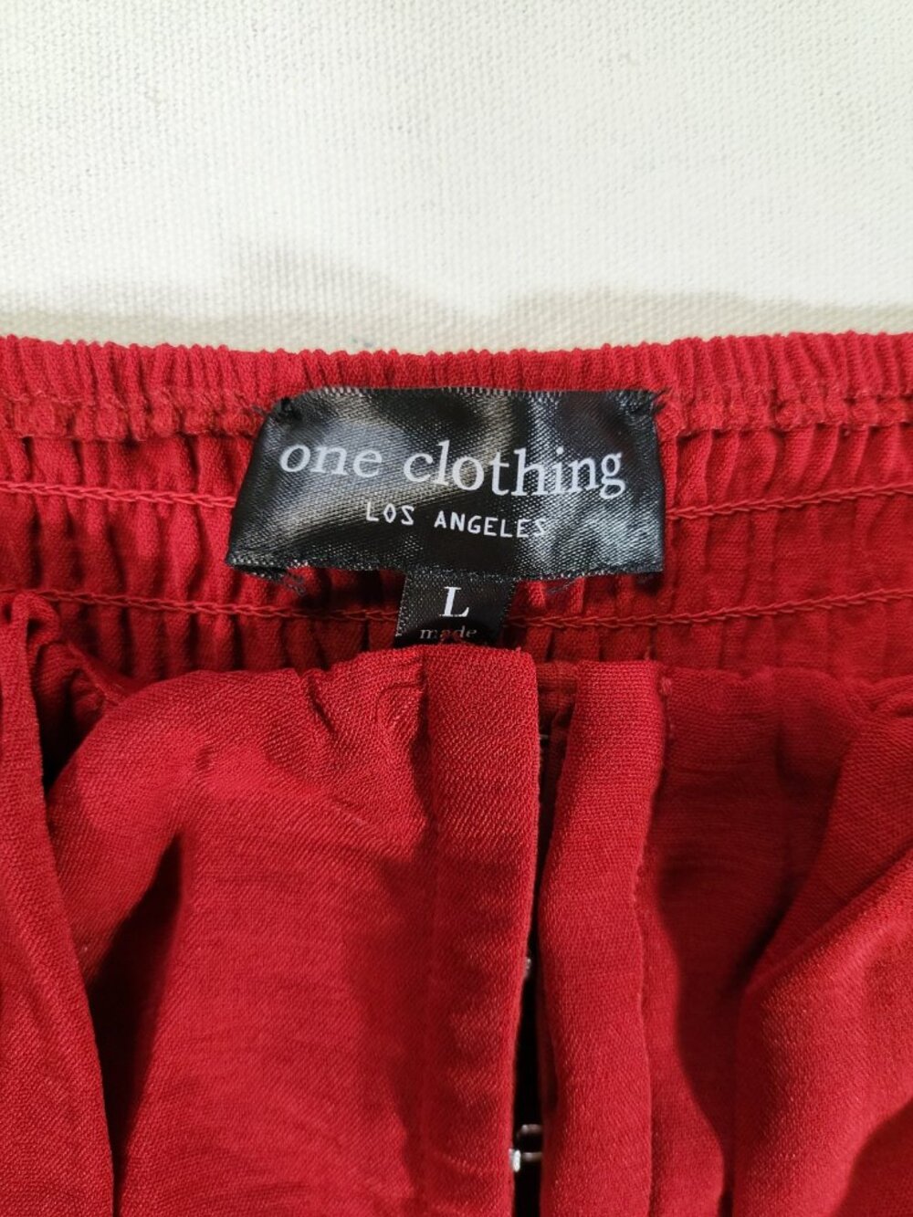 One Clothing Los Angeles Women’s Red Smocked Puff Sleeve Dress Size L - Picture 2 of 6